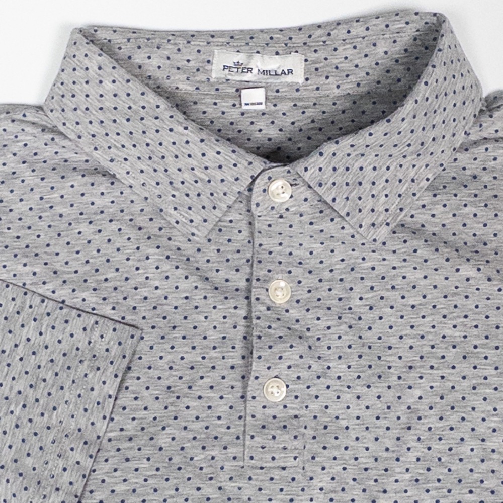 Peter Millar Gray Polka Dot Polo Shirt